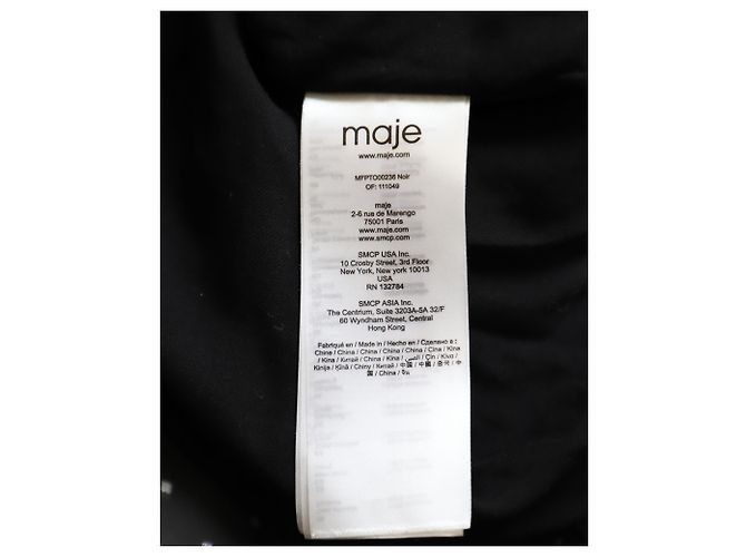 Blusa de manga larga con lunares Maje en poliéster negro - vista 6
