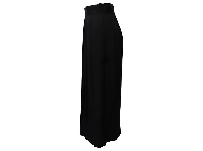 Dries Van Noten Midi-Faltenrock aus schwarzer Wolle - Ansicht 2