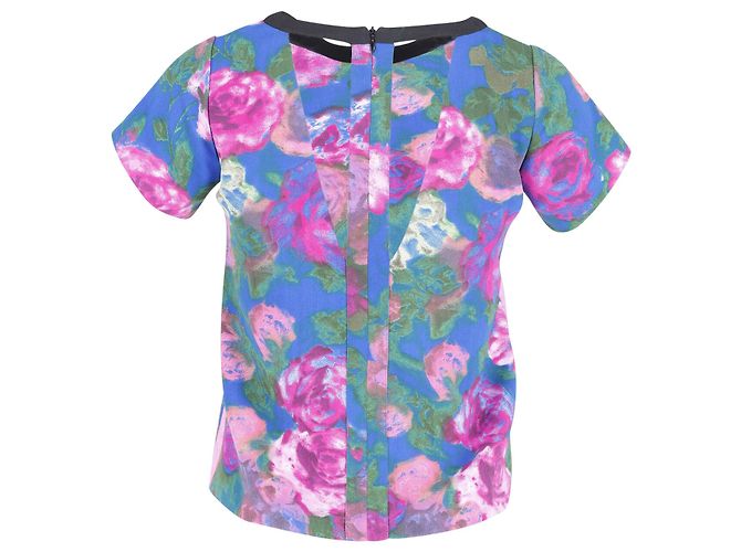 Sandro Paris Cut-Out T-Shirt aus Polyester mit Blumendruck Python drucken - Ansicht 3