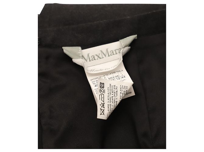 Falda midi de traje de corte lápiz en lana negra de Max Mara Negro - vista 4
