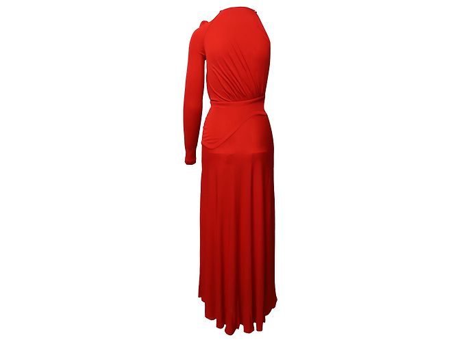 Autre Marque Antonio Berardi Gerafftes One-Shoulder-Kleid aus rotem Viskose - Ansicht 3