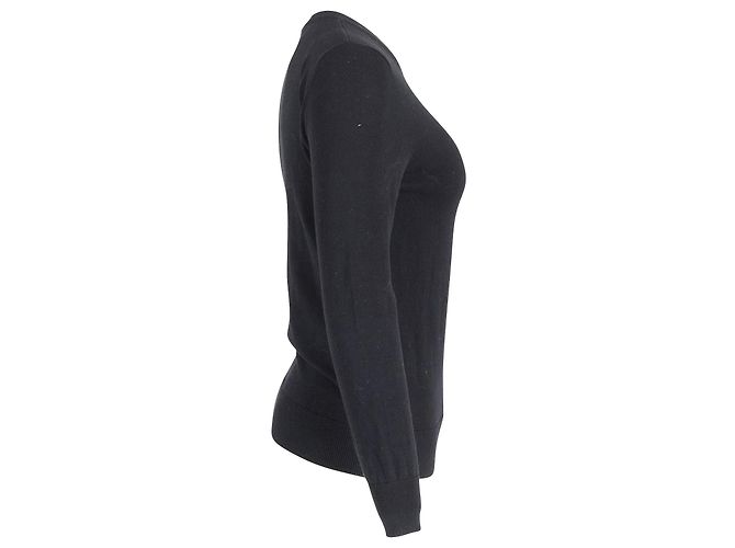 Pull col rond Givenchy en coton noir - vue 2