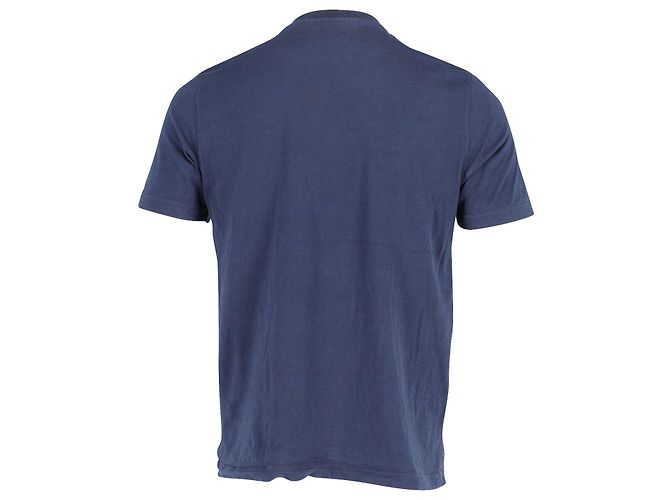 T-shirt girocollo Louis Vuitton in cotone blu navy - vista 3