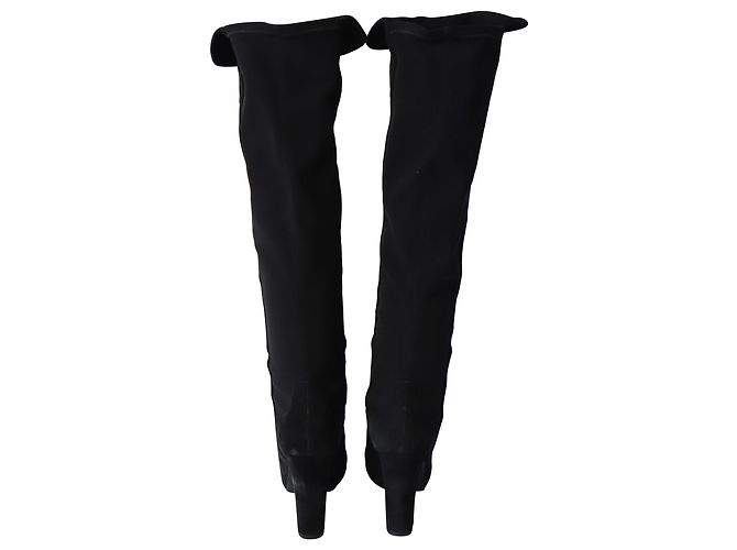 Stuart Weitzman Bottes Hautes Hiline en Daim Noir - vue 3