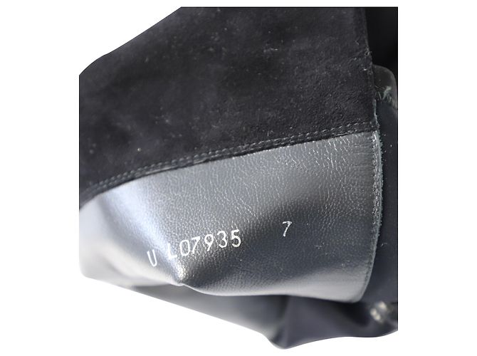 Stuart Weitzman Bottes Hautes Hiline en Daim Noir - vue 7