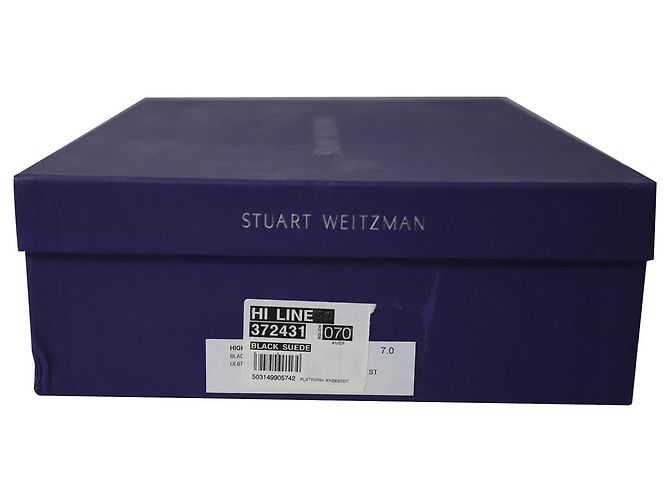 Stuart Weitzman Bottes Hautes Hiline en Daim Noir - vue 9