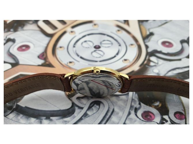 Autre Marque Relógio Maurice Lacroix banhado a ouro com pulseira de couro Amarelo - vista 11
