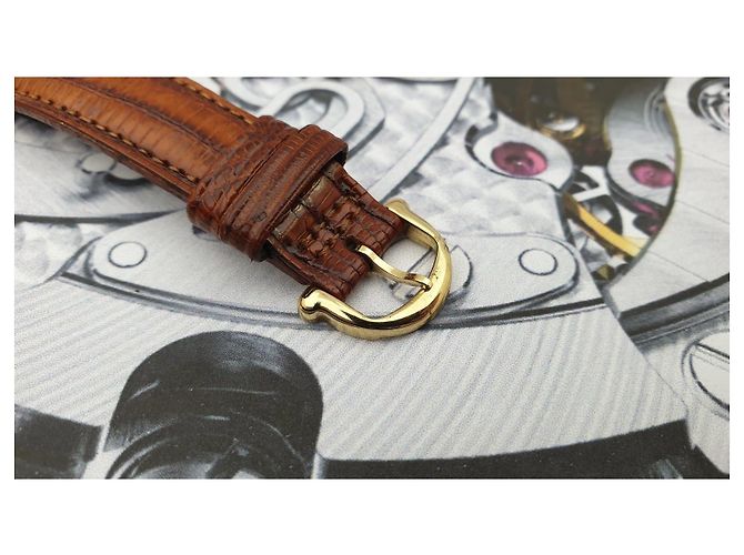 Autre Marque Relógio Maurice Lacroix banhado a ouro com pulseira de couro Amarelo - vista 9