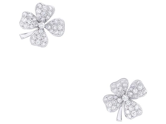 Orecchini Fred, "Trifogli", ORO BIANCO, Diamants. - vista 2
