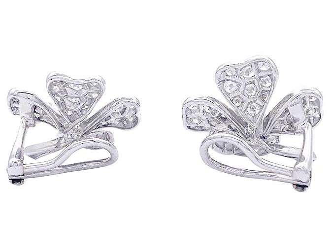 Orecchini Fred, "Trifogli", ORO BIANCO, Diamants. - vista 3
