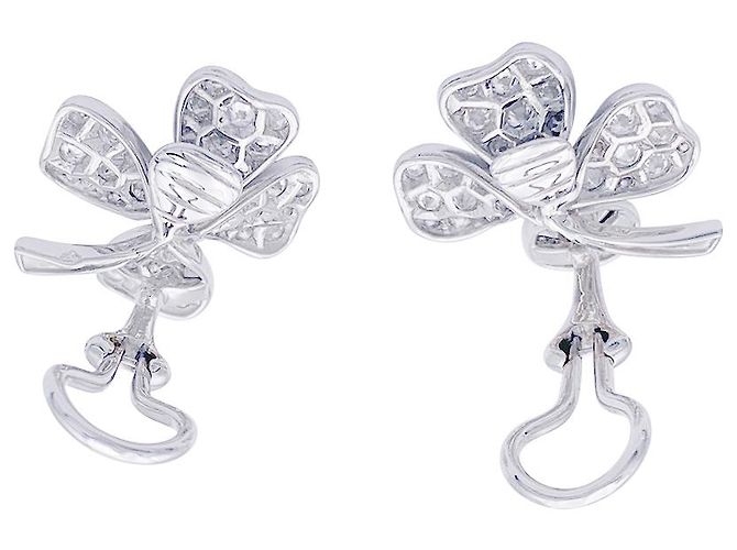 Orecchini Fred, "Trifogli", ORO BIANCO, Diamants. - vista 4