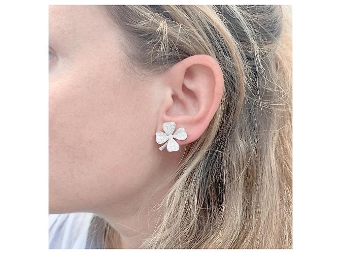 Orecchini Fred, "Trifogli", ORO BIANCO, Diamants. - vista 5