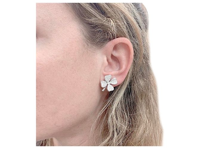 Orecchini Fred, "Trifogli", ORO BIANCO, Diamants. - vista 6