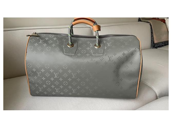 Louis Vuitton Keepall 50 Titanium Monogramma Argento - vista 2