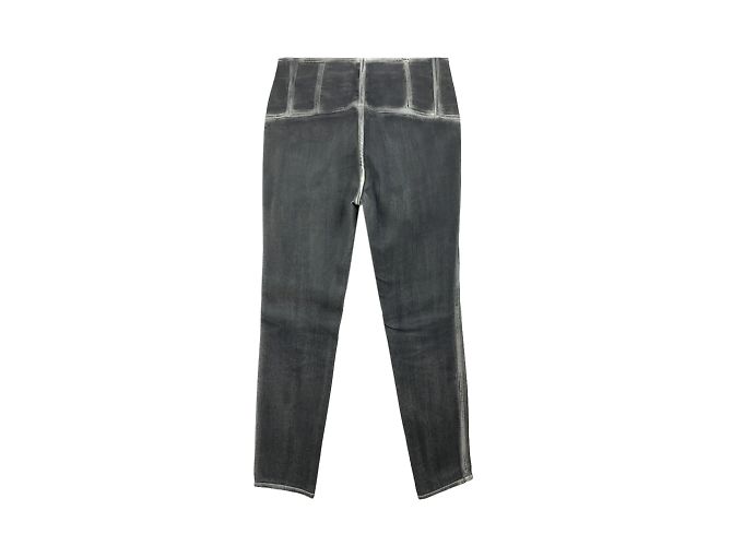 Chanel Calça jeans cinza desbotada com tamanho de zíper 38 fr - vista 2