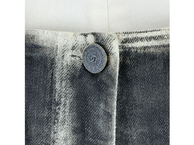 Chanel Calça jeans cinza desbotada com tamanho de zíper 38 fr - vista 3