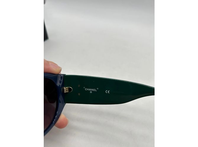 CHANEL Sonnenbrille T.  Plastik Marineblau - Ansicht 4