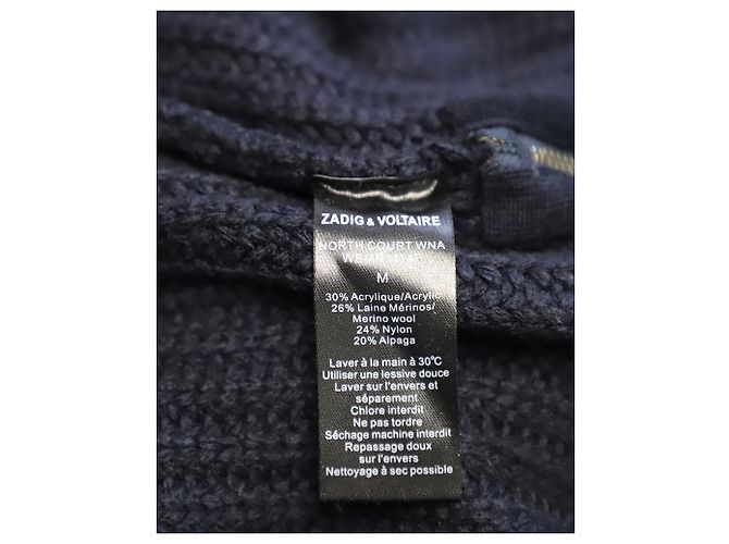 Rollkragen-Strickpullover von Zadig & Voltaire aus marineblauem Acryl - Ansicht 6