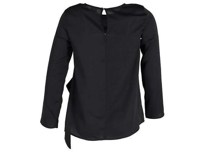 Iris & Ink Langarmbluse aus schwarzem Polyester - Ansicht 3