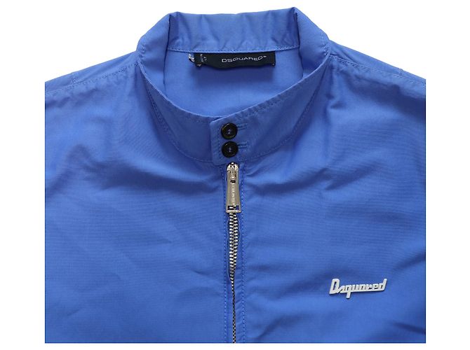 Dsquared2 Giacca con zip in cotone blu - vista 3