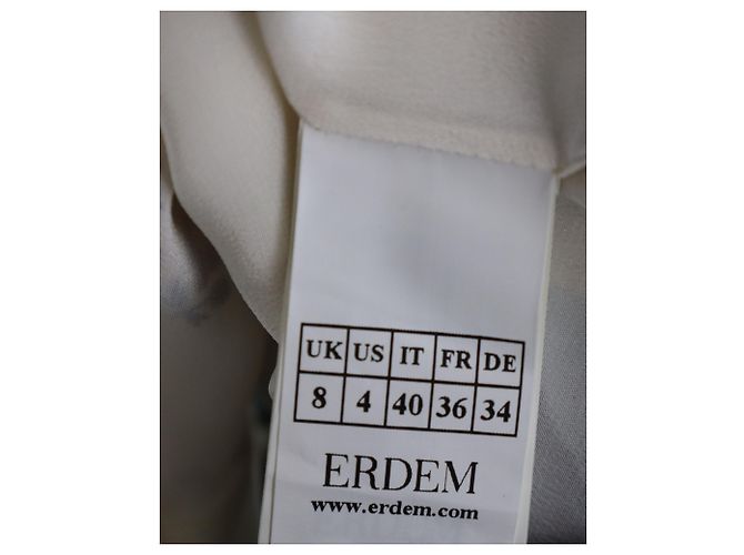 Erdem Aila Cold Shoulder Top aus weißer bedruckter Seide - vista 5