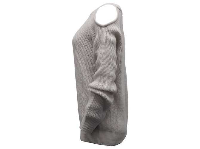 Iro Lineisy Pull en maille côtelée à épaules dénudées en acrylique beige clair - vue 2