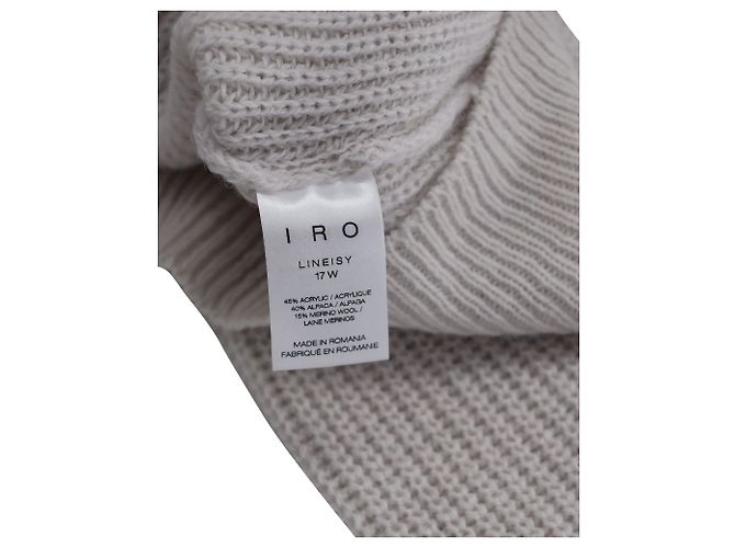 Iro Lineisy Pull en maille côtelée à épaules dénudées en acrylique beige clair - vue 5