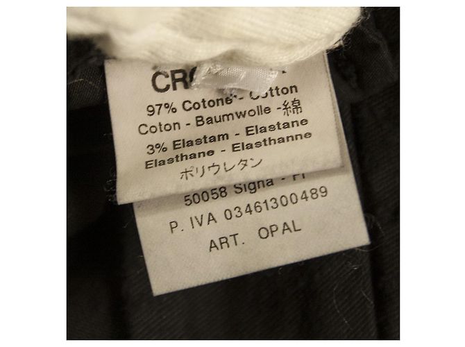 Autre Marque Calça Cropped Crossley preta envelhecida de algodão com elastano tamanho GG Preto - vista 3