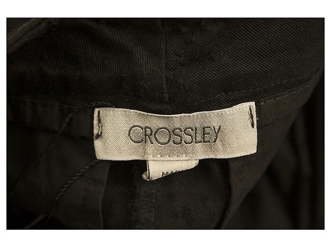 Autre Marque Calça Cropped Crossley preta envelhecida de algodão com elastano tamanho GG Preto - vista 5