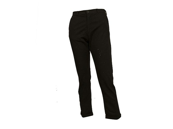 Autre Marque Calça Cropped Crossley preta envelhecida de algodão com elastano tamanho GG Preto - vista 7