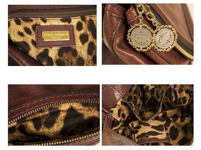 Sicily Dolce & Gabbana bolsa de mão em couro bordô com aba e bolso com zíper Sicília Bordeaux - vista 6
