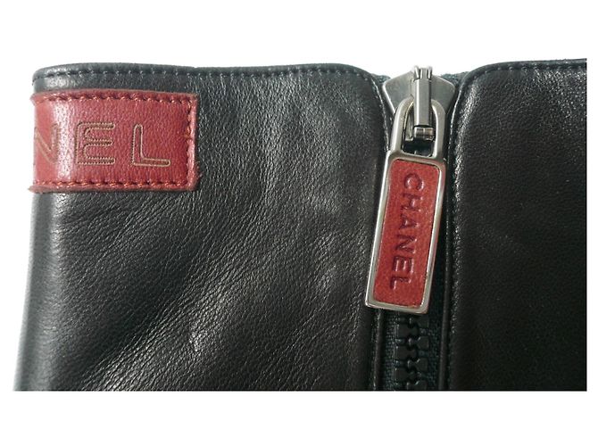 CHANEL New sublime polainas de piel de becerro T40 Negro - vista 2