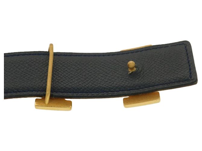 Hermès HERMES Constance Gürtel Leder 35.4„“ Yellow Navy Auth 39202 Gelb Marineblau - Ansicht 5