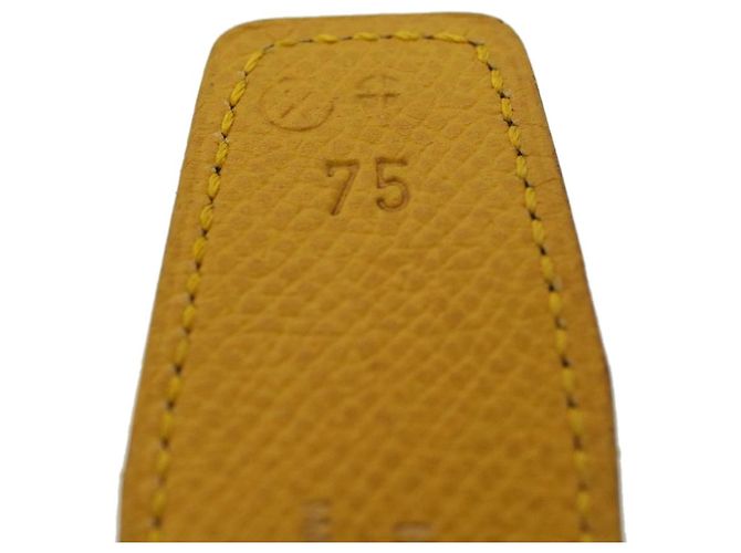 Hermès HERMES Constance Gürtel Leder 35.4„“ Yellow Navy Auth 39202 Gelb Marineblau - Ansicht 7