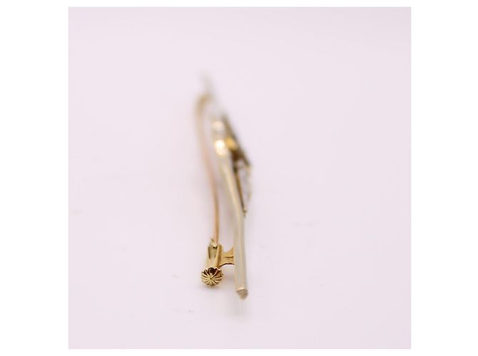 Autre Marque Spilla Art Déco con zaffiri e diamanti in platino e oro giallo 750%O Gold hardware - vista 5