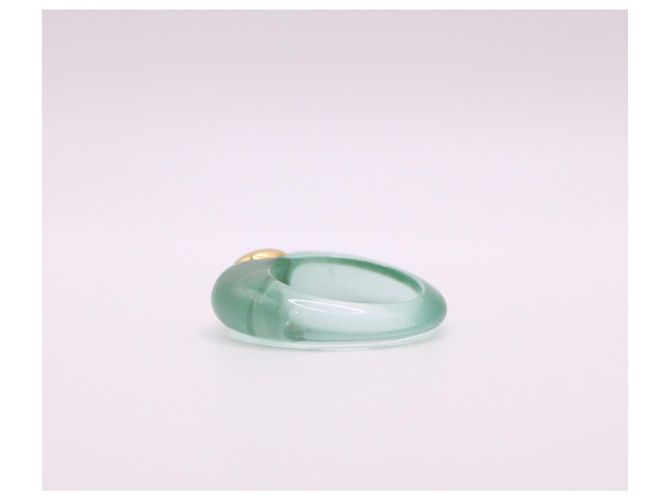 Autre Marque Anello in resina laguna in oro giallo 750%O Gold hardware - vista 3