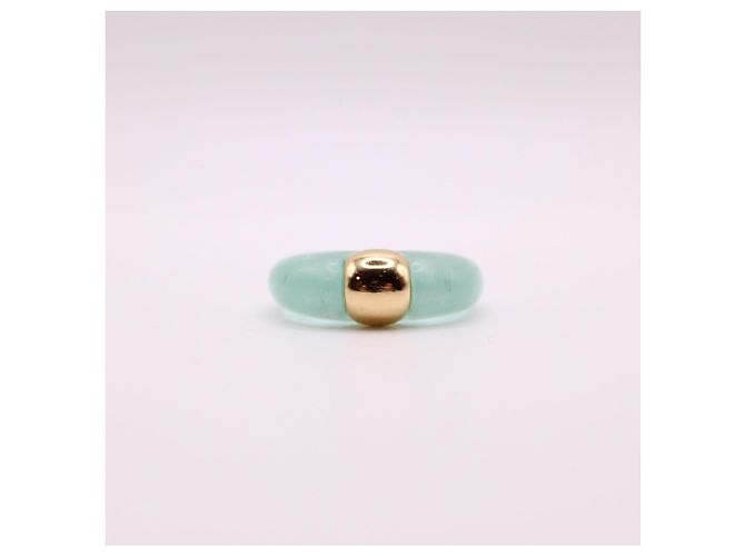 Autre Marque Anello in resina laguna in oro giallo 750%O Gold hardware - vista 5