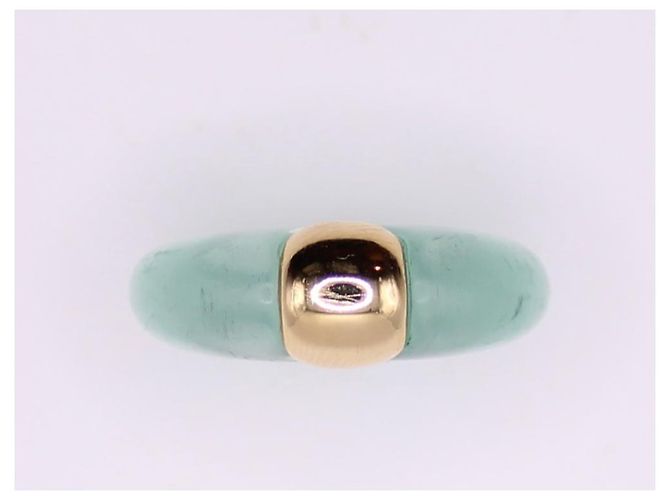 Autre Marque Anello in resina laguna in oro giallo 750%O Gold hardware - vista 6