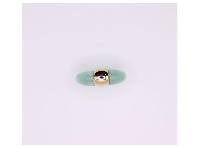 Autre Marque Anello in resina laguna in oro giallo 750%O Gold hardware - vista 7