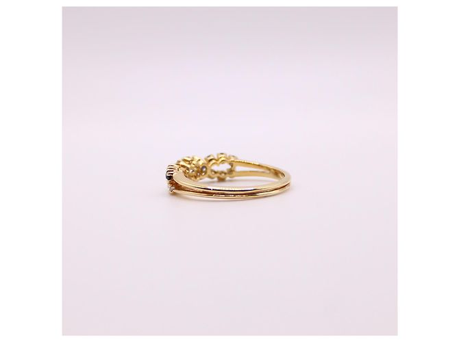 Autre Marque Anello in oro giallo con zaffiri intrecciati e diamanti 750%O Blu scuro Gold hardware - vista 6