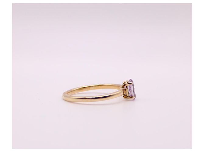 Autre Marque Gelbgold-Amethyst-Solitärring 750%O Lila Gold hardware - Ansicht 2