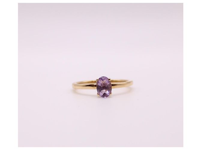 Autre Marque Gelbgold-Amethyst-Solitärring 750%O Lila Gold hardware - Ansicht 6