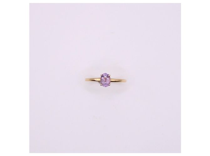 Autre Marque Gelbgold-Amethyst-Solitärring 750%O Lila Gold hardware - Ansicht 8