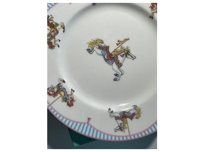 Tiffany & Co Rare Neuf 3 pièce Kids Set de vaisselle Carrousel Turquoise - vue 10