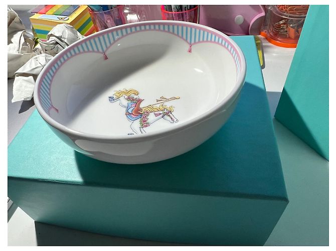 Tiffany & Co Rare Neuf 3 pièce Kids Set de vaisselle Carrousel Turquoise - vue 13