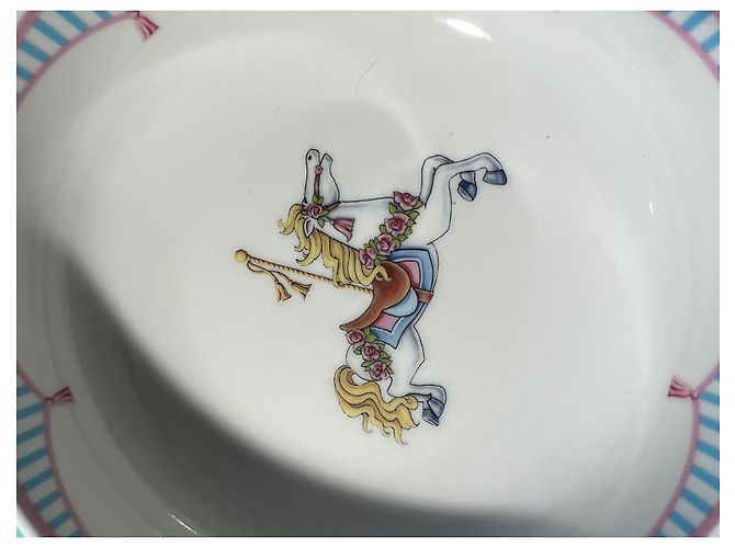 Tiffany & Co Rare Neuf 3 pièce Kids Set de vaisselle Carrousel Turquoise - vue 14