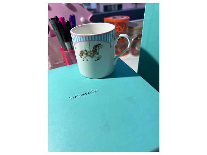 Tiffany & Co Rare Neuf 3 pièce Kids Set de vaisselle Carrousel Turquoise - vue 19