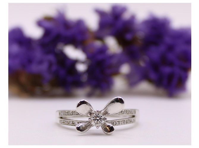 Anello Mauboussin "Ti amo" diamanti e oro bianco 750%O Silver hardware - vista 2