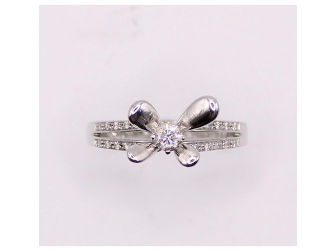 Anello Mauboussin "Ti amo" diamanti e oro bianco 750%O Silver hardware - vista 3
