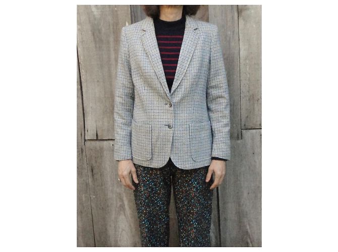 Vintage-Burberry-Jackengröße 38 Blau Grau - Ansicht 2